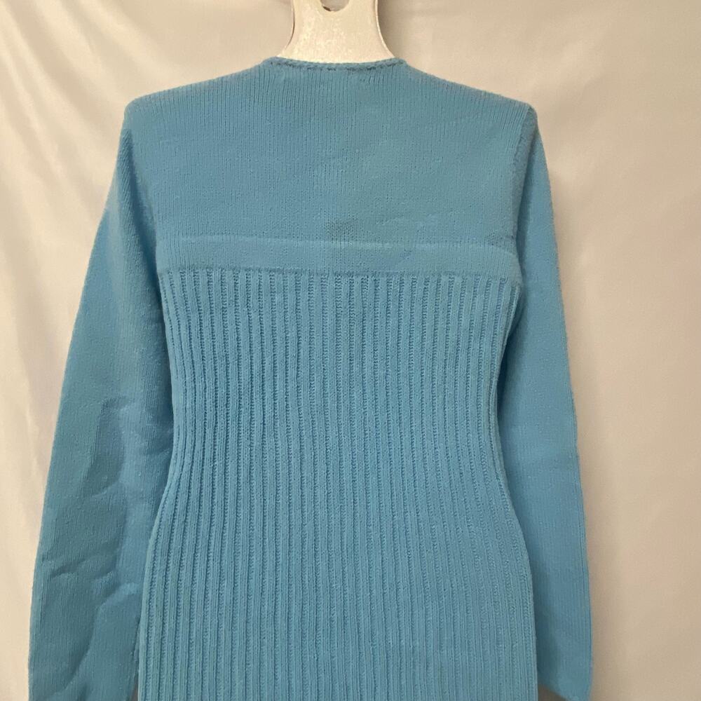 St. John Knits Sweater Dress Long Gold Button Front Split Sexy Size M? 70's - Picture 9 of 12